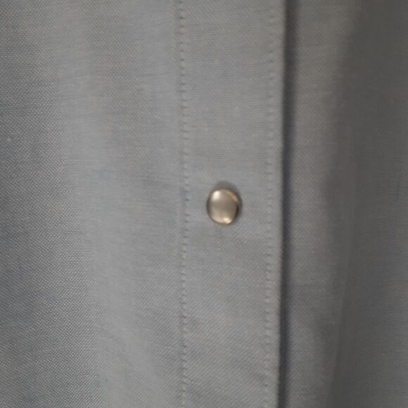 Vtg Roper Mens 18 Pearl Snap Blue Long Sleeve Shirt Made USA Western Cowboy - Picture 3 of 9